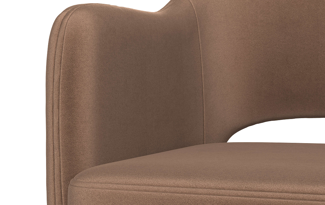 Стул Берта Т велюр конфетти корица/Цвет металл белый